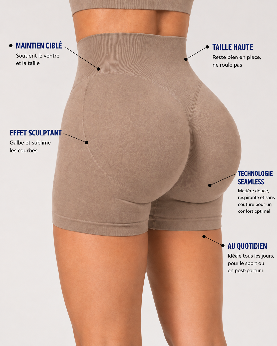 Short Sculptant Taille Haute — Effet Lifting